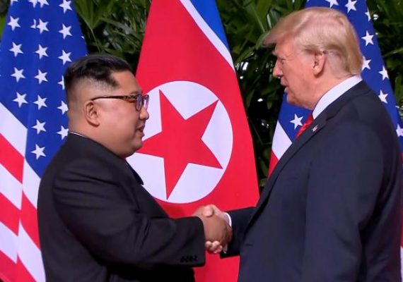King Jong UN and President Trump in Singapore