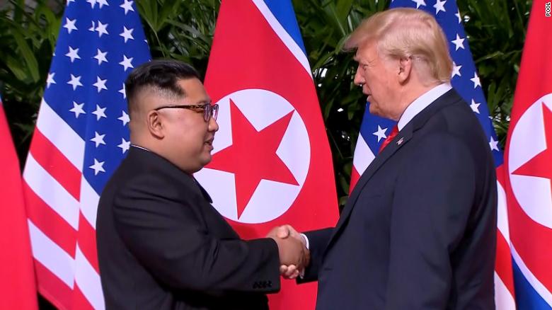 King Jong UN and President Trump in Singapore